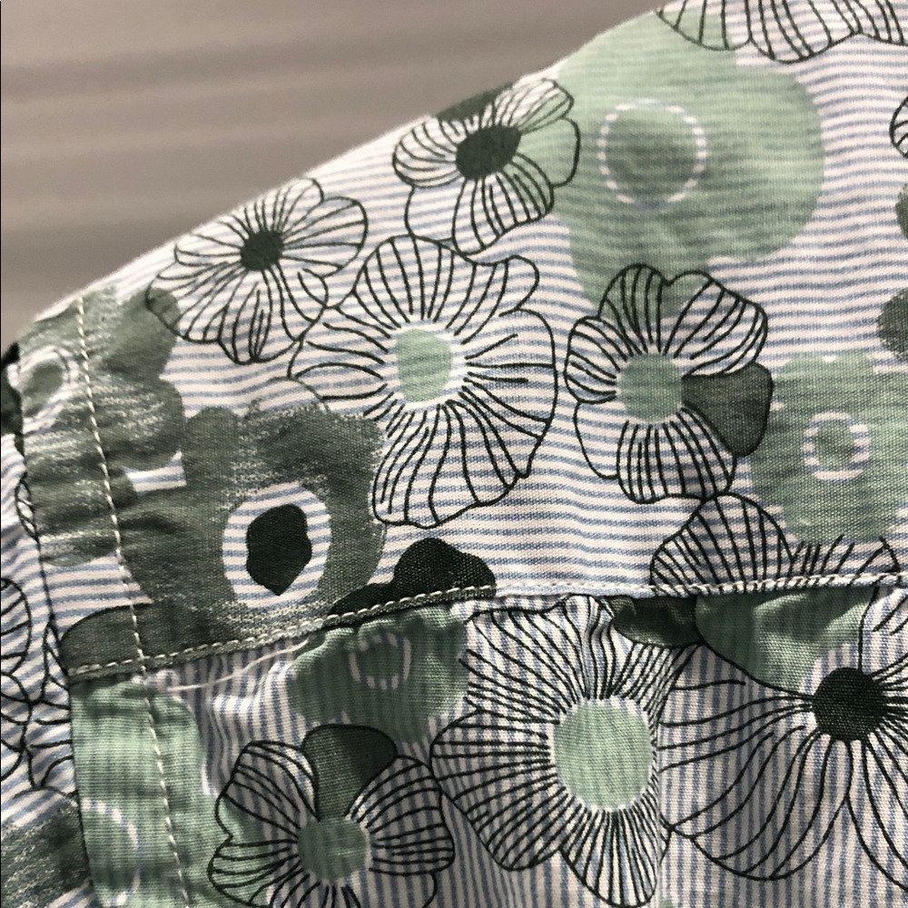 Floral Green and Blue Men's short sleeve Shirt - Picture 5 of 5